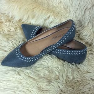 🐞 Gray Flats by REPORT with light gray detail, size 8